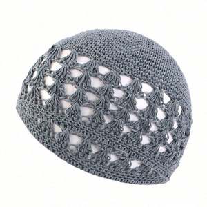 Vente en gros de chapeaux de prière de haute qualité, fabriqués en coton blanc, élastiques, faits à la main, chapeaux islamiques Kufi pour hommes - Product Image 1