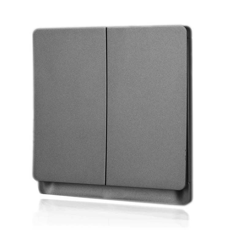 UK Standard Home <strong>Switches</strong> Grey <strong>2</strong> <strong>Gang</strong> <strong>2</strong> <strong>Way</strong> 10A 250V Light Electrical Wall <strong>Switch</strong> Socket for Home