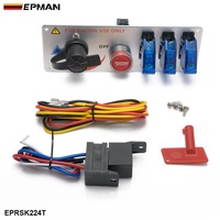 EPMAN 12V voiture de course interrupteur d'allumage à bascule panneau LED bouton-poussoir démarreur de démarrage du moteur