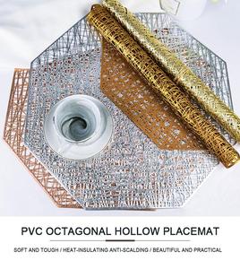 Classic Eco-Friendly PVC <strong>Placemat</strong> <strong>for</strong> Dinner <strong>Table</strong> Octagonal Hollow Heat-insulated Waterproof Non-Slip 38x16cm 5 Colours XY - Product Image 2