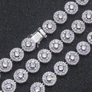 Pulsera de Cadena Cubana con Diamantes Redondos, Estilo Europeo y Americano, Versátil, para Hombres y Mujeres, Estilo Urbano - Product Image 4