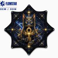 Foulard carré réutilisable à séchage rapide pour la fête, avec impression UV sur coton, motif étoiles fluides personnalisées, vente en gros