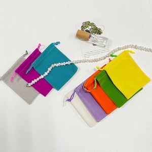 Sacs en velours avec fermeture à cordon, emballage rectangulaire portable pour bijoux, pour mariages et fêtes - Product Image 4