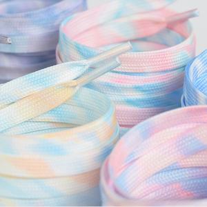 Cordones de zapatos con estampado personalizado y creativo OLIAN, zapatillas AF <span class=keywords><strong>Air</strong></span>-<span class=keywords><strong>Force</strong></span> <span class=keywords><strong>One</strong></span>, cordones planos de lona personalizados de poliéster con tinte anudado - Product Image 3