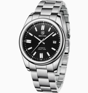 Benyar 5185 Premium Luxury Hollow Out Men's Wristwatch Stainless Steel Band Automatic Mechanical Date 100M Waterproof Watches - Product Image 2