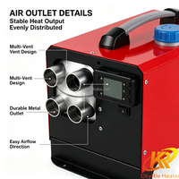 Chauffage au diesel portable OkyRie AX81H avec écran LCD et télécommande, 8 kW, pour bateau, cabine, yacht