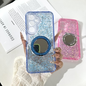 Funda de Teléfono Irrompible de TPU+PC con Soporte de Espejo Giratorio y Resina Epoxi Brillante, Nueva Tendencia 2026 para MOTO EDGE 70 <span class=keywords><strong>Fusion</strong></span> 5G - Product Image 3