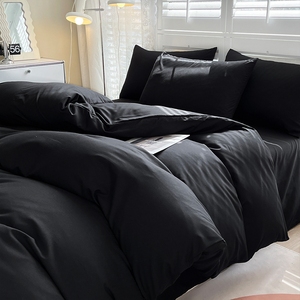 Modern Simple Style <strong>Black</strong> Quilt Cover Duvet Set Printed <strong>Bedding</strong> for Fall Season - Product Image 2