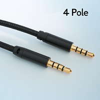 Câble audio auxiliaire tressé en nylon à 4 pôles de haute qualité de 3.5mm de longueur de 1m pour les appareils audio stéréo et les applications de haut-parleurs