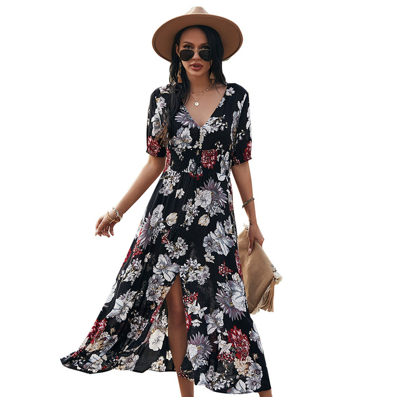 New arrival soft women floral sexy dresses 2021