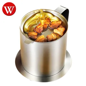Cooking Oil Fat Separator And Bacon Grease Container Can With Fat Strainer Stainless Steel Grease Filter Oil Filter Strainer