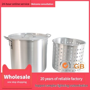 Peralatan Dapur Grosir 12-100QT <span class=keywords><strong>Set</strong></span> Panci Besar Industri dari Paduan Aluminium dengan Keranjang Pegangan Logam untuk Kompor Gas Gaya Amerika - Product Image 5