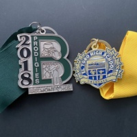 Ballon Souvenir 3D de créateur en métal, boîte en velours de la ligue, Pin de remise des diplômes du sport, Souvenir
