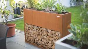 Jardinière carrée en métal rouillé pour plantes et fleurs, pots de jardin extérieurs - Product Image 5