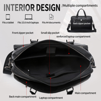 Porte-documents d'affaires multifonctionnel en PU de luxe classique pour homme, grande capacité, multi-poches, portable