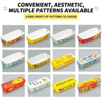 Barquettes jetables en papier pour corn-dogs, boîtes d'emballage pour bâtonnets de corn-dogs au fromage, saucisses croustillantes, contenants à emporter pour snacks