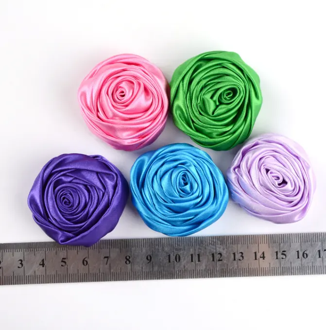 Nieuwe 5 Cm Koreaanse Retro Rozenknop Satijn Satijnen Stof Bloem Diy Corsage Hoed Bloem