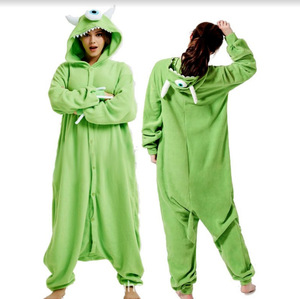 Invierno <span class=keywords><strong>Polar</strong></span> Fleece One-size Green 1 Eye Monster Hoodie Cosplay ropa de dormir disfraz al por mayor para otoño primavera - Product Image 3