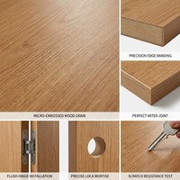 Porte en bois MDF insonorisée moderne personnalisée, résistante à l'eau, minimaliste, pour l'intérieur et l'extérieur, porte d'entrée pour maison, bureau, appartement
