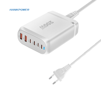 Chargeur GaN 200W 6 ports Chargeur de bureau 100W PD QC4.0 Chargeur rapide pour iPhone 15 Samsung Ordinateur portable Tablette