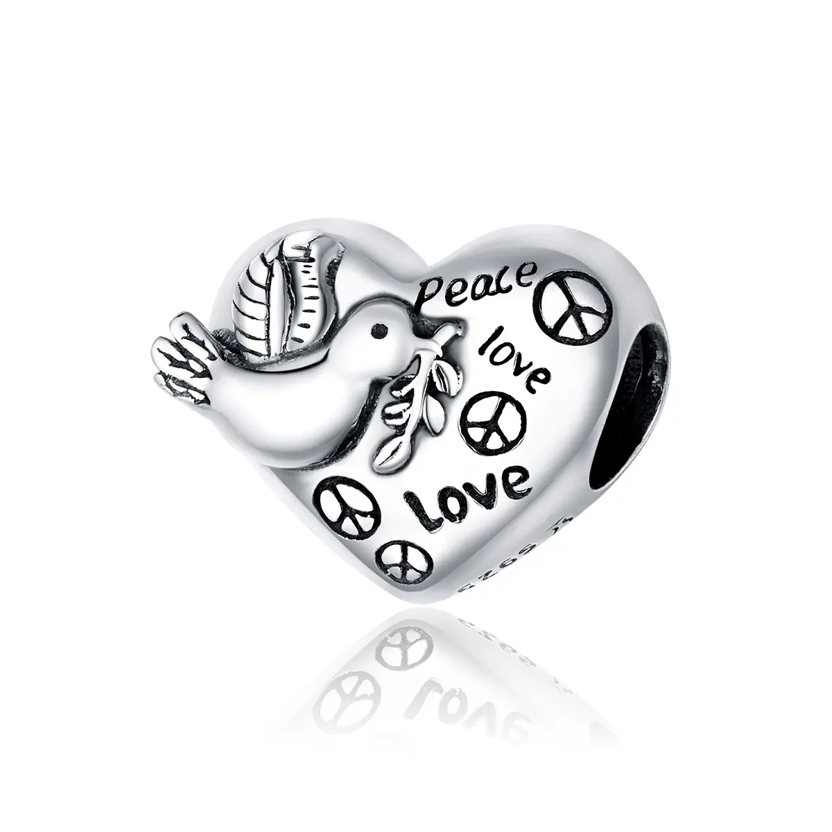 Bracelet en argent, en forme de cœur, couverts S925, perles d'amour et de la paix, accessoires créatifs, SCC1580