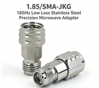 Adaptateur RF coaxial haute précision 1.85/SMA-JKG1 50 ohms, faible perte, acier inoxydable, pour micro-ondes, fréquence 10 MHz-18 GHz, VSWR 1.15:1