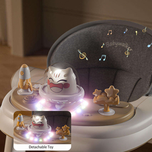 Andador Plegable para Bebés <span class=keywords><strong>con</strong></span> Luces Musicales, Juguete Educativo para Sentarse y Ponerse de Pie, Andador <span class=keywords><strong>con</strong></span> Ruedas y Asiento para Niños - Product Image 3