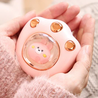 Chauffe-mains pratiques et mignons en forme de patte de chat, portables, rechargeables par USB, avec lumière respirante, pour la maison, l'extérieur et les camping-cars