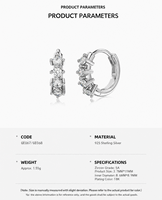 Boucles d'oreilles créoles en argent sterling S925 avec zircons multicolores, option bicolore plaqué or, bijoux fins étincelants, cadeau pour femme