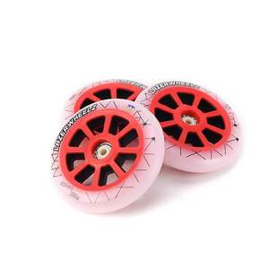 Ruedas de <span class=keywords><strong>Patines</strong></span> en Línea de Carreras <span class=keywords><strong>110</strong></span> 125 <span class=keywords><strong>mm</strong></span>, Multicolor Verde Brillante, Resistentes al Desgaste para Exteriores, Alta Elasticidad, Grado Rápido - Product Image 2