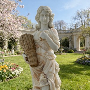 Escultura de Jardín de Tamaño Real, Colorida, de Mármol, Tallada a Mano, Diseño Europeo, para Decoración de Jardín - Product Image 1