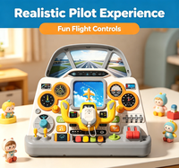 Jouet de simulation de cockpit de pilote pour enfants, panneau de commande d'avion avec lumières et sons, jouet éducatif sensoriel pour tout-petits