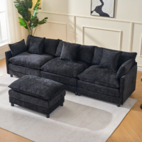 [En stock] Canapé de salon moderne en tissu chenille de luxe, livraison rapide, canapé modulaire d'intérieur pour meubles d'appartement