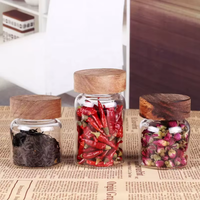 Lot de pots de conservation hexagonaux transparents en verre de 8 oz avec couvercles, chauffables et détachables, pour épices et aliments – Contenants de cuisine modernes en gros