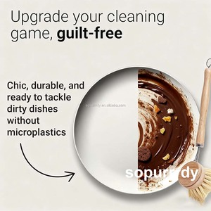 Spazzola per Piatti con Logo Personalizzato, Spazzola Delicata per Pulizia, Spugna Ecologica in Bambù per Cucina, Spazzole per Lavaggio a Zero Sprechi - Product Image 5