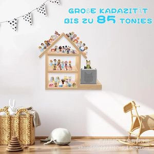 Wooden Wall Mounted Toy Storage <b>Rack</b> With Magnetic <b>Shelf</b> For Children Room Decor Figurine Display And Speaker Holder - Product Image 4