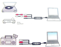 Câble d'acquisition audio USB Ezcap 216 3,5 mm pour l'édition et la conversion numérique d'audio analogique (cassette vers CD/MP3)