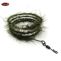 Ligne de pêche camouflage TAKEDO 5M en PE tressé, imitation herbe marine, pour la pêche à la carpe
