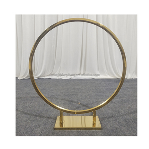 Décoration de mariage, accessoires, support de fleurs en <span class=keywords><strong>fer</strong></span> <span class=keywords><strong>forgé</strong></span>, chemin de fleurs, support de fleurs doré, centre de table rond en métal - Product Image 4