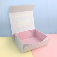 Boîte d'emballage pour perruques pliables avec fermeture magnétique, logo personnalisé imprimé, boîte cadeau rigide en carton de luxe