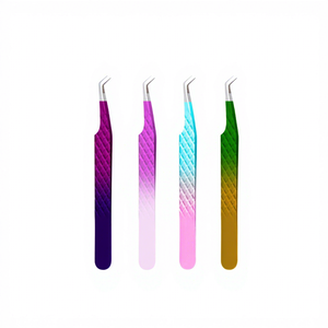 Pinzas para Pestañas de Acero Inoxidable de Precisión DANTRIC IMPLANTS, Punta Serrada de 10 mm, Mango con Agarre de Diamante en Azul, Rosa, Verde y Negro - Product Image 5