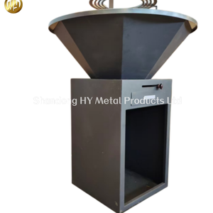 <span class=keywords><strong>Barbecue</strong></span> extérieur moderne noir <span class=keywords><strong>avec</strong></span> station de cuisson au charbon de bois, rangement intégré pour bois et tiroir à cendres - Product Image 2