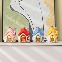 Mini villa Art Déco lumineuse, modèle de maison miniature, veilleuse pour décoration de bureau et chambre, cadeau créatif pour Pâques