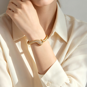 Brazalete de Cobre Chapado en Oro con Circonitas Cúbicas en Forma de Serpiente, Elegante y de Alta Calidad, Recomendado para Uso Diario y Fiestas Nocturnas, 2026 - Product Image 2