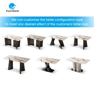 Luxury Marble Dining <strong>Table</strong> Set Polished Quartz Dining <strong>Table</strong> <strong>Stable</strong> Golden Leg <strong>Table</strong> - Product Image 3