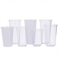 Gobelets jetables en PP de 90 mm style influenceur pour thé au lait, vente en gros, gobelets transparents sous blister pour boissons froides à emporter