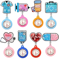 Montre de poche pour infirmière et médecin, avec mouvement à quartz Quicksand Stars, bracelet rétractable en titane, boîtier en plastique, seringue et stéthoscope