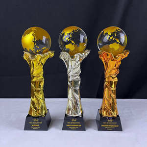 Trophées Personnalisés <span class=keywords><strong>Carte</strong></span> du <span class=keywords><strong>Monde</strong></span> Cristal Trophées Cristal Résine Or Argent Bronze Clair Globe Trophée et Récompense - Product Image 2