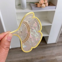 Süße Halbgebundene Haarspange für den Hinterkopf mit Blatt-Diamant-Griffklammer, Individuelles Logo, Krallenklammer im Blattdesign, Haaraccessoires