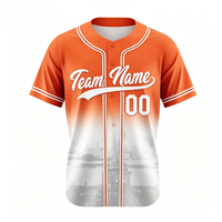 Maillot de baseball unisexe respirant en sergé brodé pour l'entraînement, personnalisable par sublimation, vente en gros